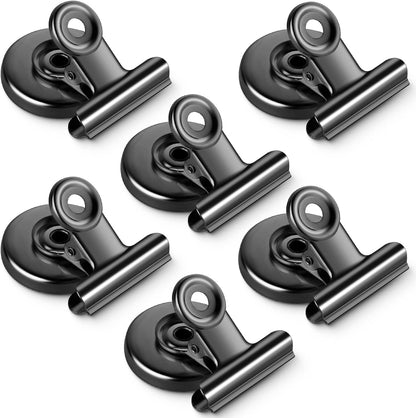 12 Pack Magnetic Clips, Fridge Magnets Refrigerator Magnets, Strong Magnetic Clips Heavy Duty, Whiteboard Magnet Clip for Office Home Classroom Organization Kitchen Accessories(Black)