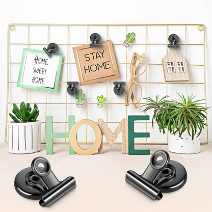 12 Pack Magnetic Clips, Fridge Magnets Refrigerator Magnets, Strong Magnetic Clips Heavy Duty, Whiteboard Magnet Clip for Office Home Classroom Organization Kitchen Accessories(Black)