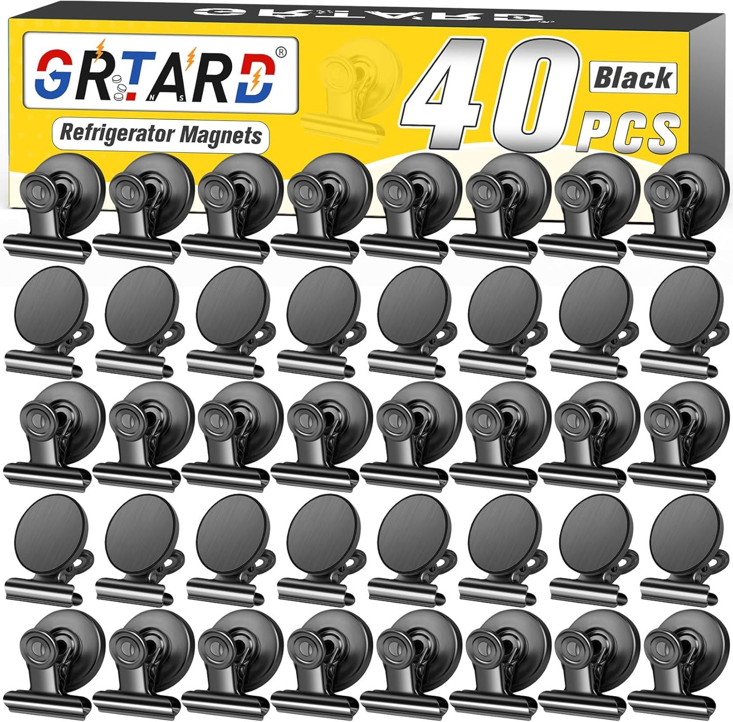 12 Pack Magnetic Clips, Fridge Magnets Refrigerator Magnets, Strong Magnetic Clips Heavy Duty, Whiteboard Magnet Clip for Office Home Classroom Organization Kitchen Accessories(Black)