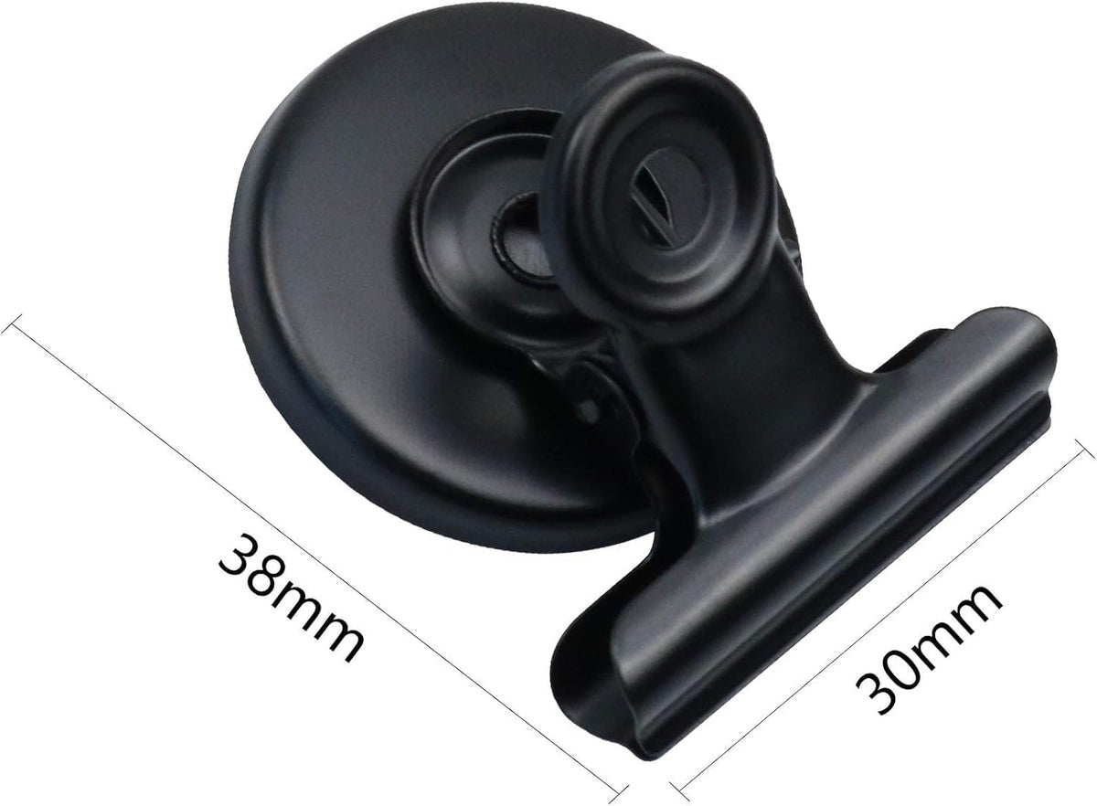 12 Pack Magnetic Clips, Fridge Magnets Refrigerator Magnets, Strong Magnetic Clips Heavy Duty, Whiteboard Magnet Clip for Office Home Classroom Organization Kitchen Accessories(Black)