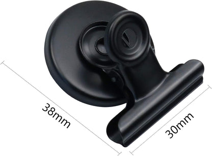 12 Pack Magnetic Clips, Fridge Magnets Refrigerator Magnets, Strong Magnetic Clips Heavy Duty, Whiteboard Magnet Clip for Office Home Classroom Organization Kitchen Accessories(Black)
