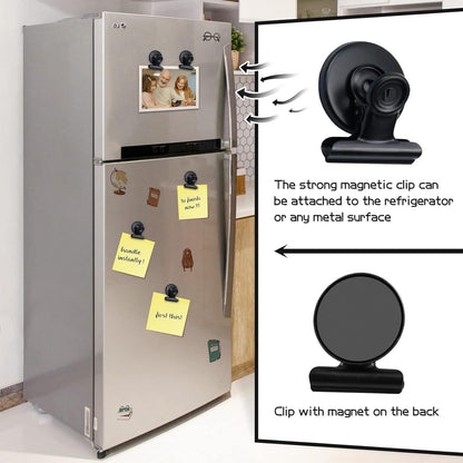 12 Pack Magnetic Clips, Fridge Magnets Refrigerator Magnets, Strong Magnetic Clips Heavy Duty, Whiteboard Magnet Clip for Office Home Classroom Organization Kitchen Accessories(Black)
