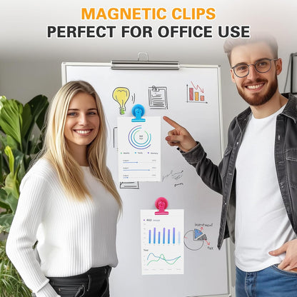 12 Pack Magnetic Clips, Fridge Magnets Refrigerator Magnets, Strong Magnetic Clips Heavy Duty, Whiteboard Magnet Clip for Office Home Classroom Organization Kitchen Accessories(Black)
