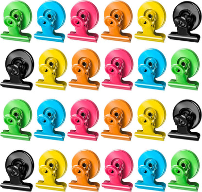 12 Pack Magnetic Clips, Fridge Magnets Refrigerator Magnets, Strong Magnetic Clips Heavy Duty, Whiteboard Magnet Clip for Office Home Classroom Organization Kitchen Accessories(Black)