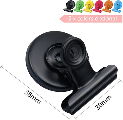 12 Pack Magnetic Clips, Fridge Magnets Refrigerator Magnets, Strong Magnetic Clips Heavy Duty, Whiteboard Magnet Clip for Office Home Classroom Organization Kitchen Accessories(Black)