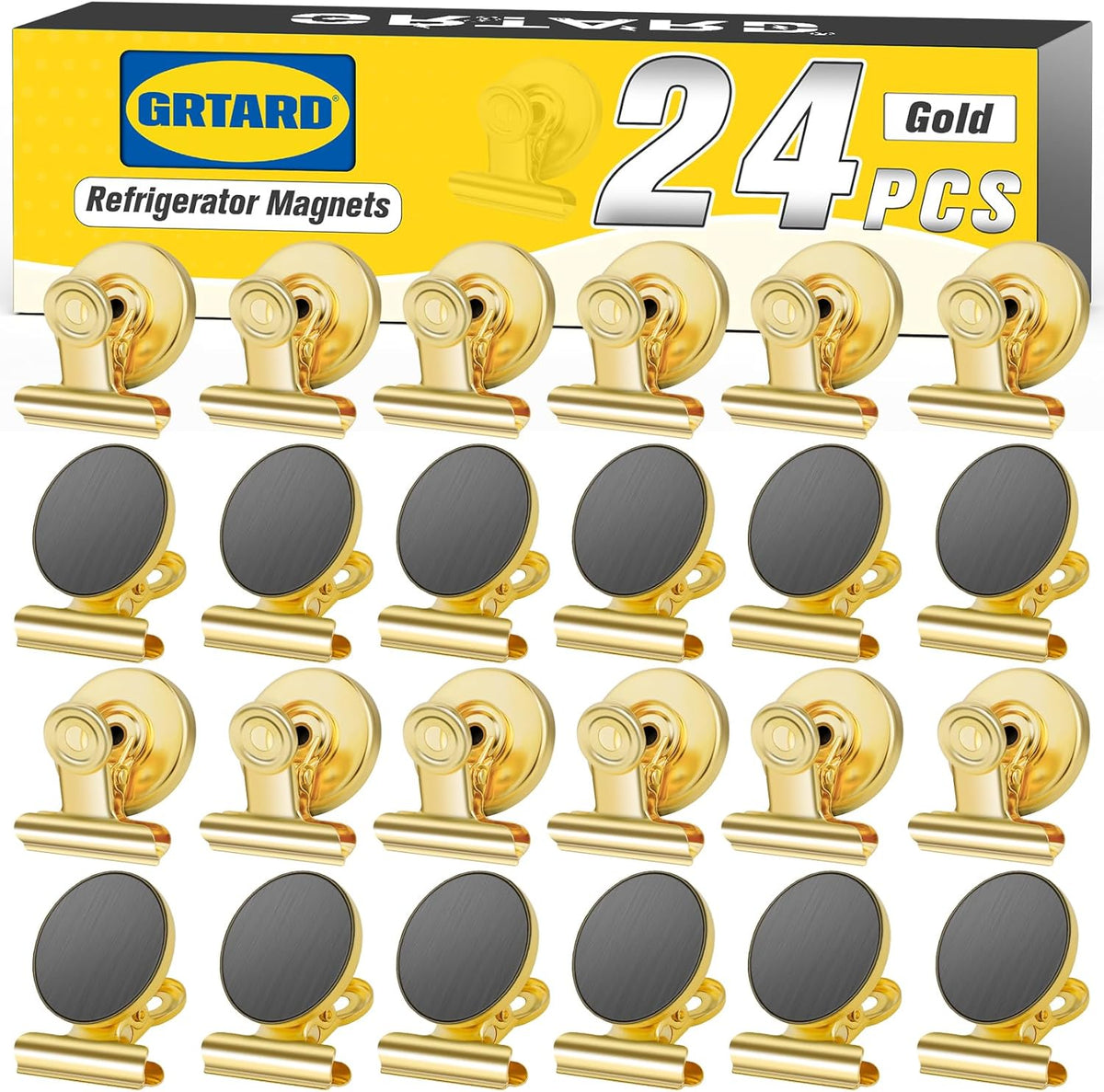 12 Pack Magnetic Clips, Fridge Magnets Refrigerator Magnets, Strong Magnetic Clips Heavy Duty, Whiteboard Magnet Clip for Office Home Classroom Organization Kitchen Accessories(Black)