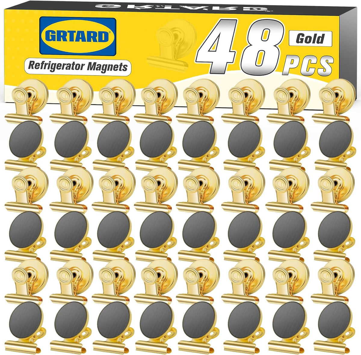 12 Pack Magnetic Clips, Fridge Magnets Refrigerator Magnets, Strong Magnetic Clips Heavy Duty, Whiteboard Magnet Clip for Office Home Classroom Organization Kitchen Accessories(Black)