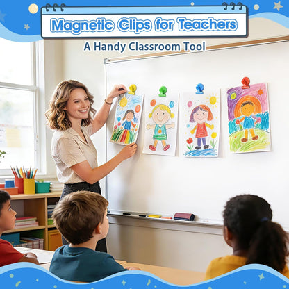 12 Pack Magnetic Clips, Fridge Magnets Refrigerator Magnets, Strong Magnetic Clips Heavy Duty, Whiteboard Magnet Clip for Office Home Classroom Organization Kitchen Accessories(Black)