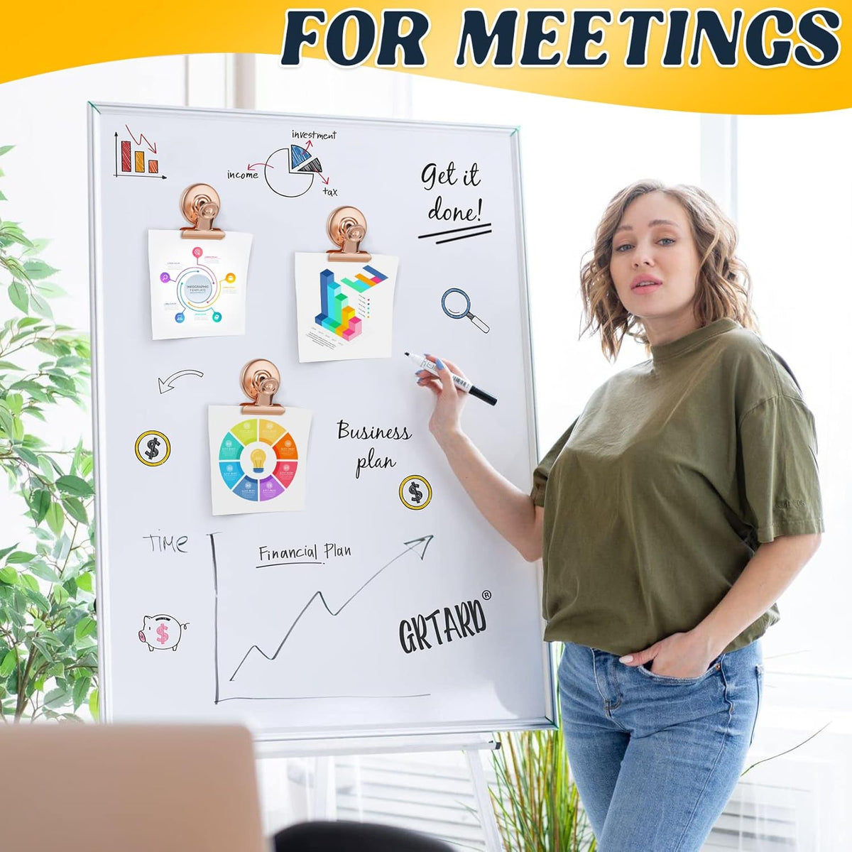 12 Pack Magnetic Clips, Fridge Magnets Refrigerator Magnets, Strong Magnetic Clips Heavy Duty, Whiteboard Magnet Clip for Office Home Classroom Organization Kitchen Accessories(Black)