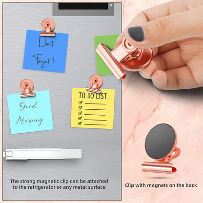 12 Pack Magnetic Clips, Fridge Magnets Refrigerator Magnets, Strong Magnetic Clips Heavy Duty, Whiteboard Magnet Clip for Office Home Classroom Organization Kitchen Accessories(Black)