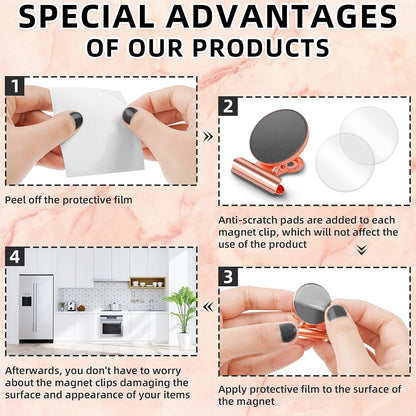 12 Pack Magnetic Clips, Fridge Magnets Refrigerator Magnets, Strong Magnetic Clips Heavy Duty, Whiteboard Magnet Clip for Office Home Classroom Organization Kitchen Accessories(Black)
