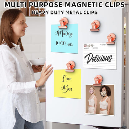 12 Pack Magnetic Clips, Fridge Magnets Refrigerator Magnets, Strong Magnetic Clips Heavy Duty, Whiteboard Magnet Clip for Office Home Classroom Organization Kitchen Accessories(Black)