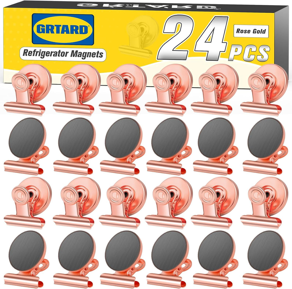 12 Pack Magnetic Clips, Fridge Magnets Refrigerator Magnets, Strong Magnetic Clips Heavy Duty, Whiteboard Magnet Clip for Office Home Classroom Organization Kitchen Accessories(Black)