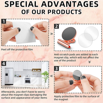 12 Pack Magnetic Clips, Fridge Magnets Refrigerator Magnets, Strong Magnetic Clips Heavy Duty, Whiteboard Magnet Clip for Office Home Classroom Organization Kitchen Accessories(Black)