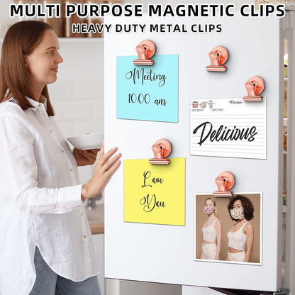 12 Pack Magnetic Clips, Fridge Magnets Refrigerator Magnets, Strong Magnetic Clips Heavy Duty, Whiteboard Magnet Clip for Office Home Classroom Organization Kitchen Accessories(Black)