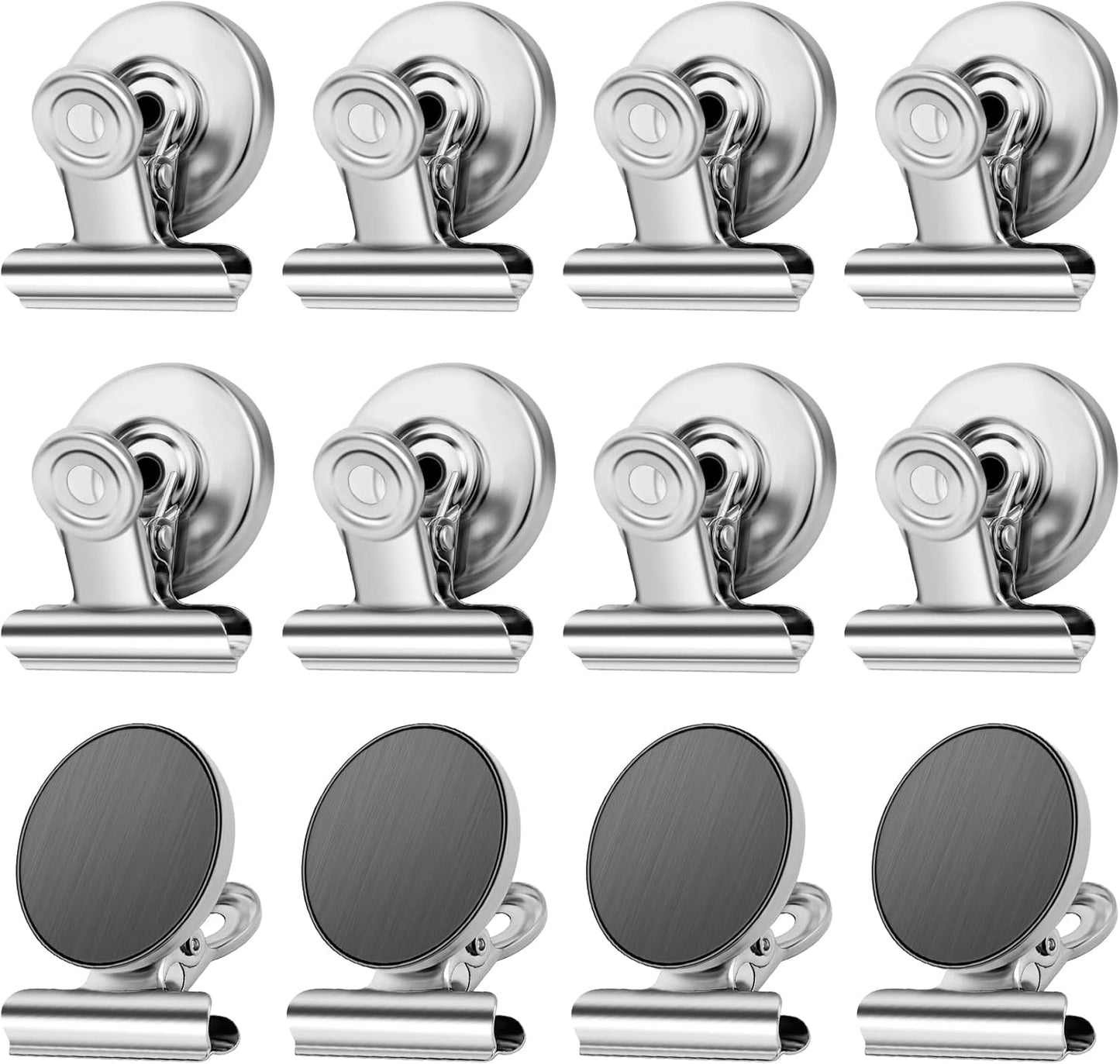 12 Pack Magnetic Clips, Fridge Magnets Refrigerator Magnets, Strong Magnetic Clips Heavy Duty, Whiteboard Magnet Clip for Office Home Classroom Organization Kitchen Accessories(Black)