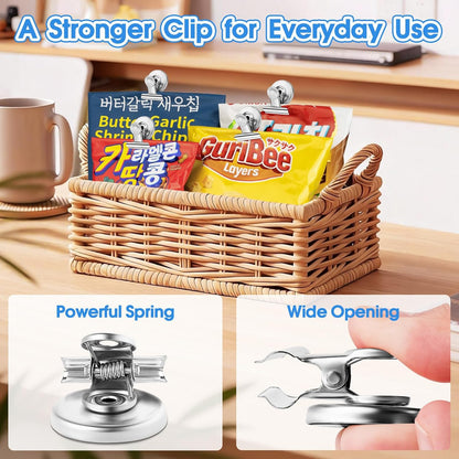 12 Pack Magnetic Clips, Fridge Magnets Refrigerator Magnets, Strong Magnetic Clips Heavy Duty, Whiteboard Magnet Clip for Office Home Classroom Organization Kitchen Accessories(Black)