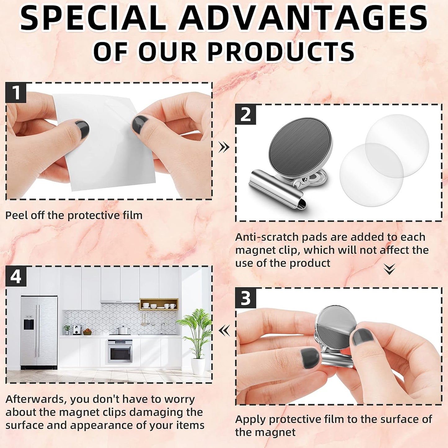 12 Pack Magnetic Clips, Fridge Magnets Refrigerator Magnets, Strong Magnetic Clips Heavy Duty, Whiteboard Magnet Clip for Office Home Classroom Organization Kitchen Accessories(Black)