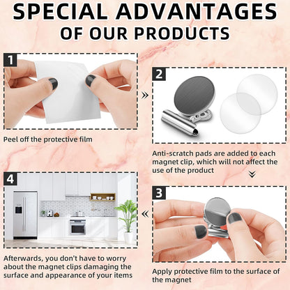 12 Pack Magnetic Clips, Fridge Magnets Refrigerator Magnets, Strong Magnetic Clips Heavy Duty, Whiteboard Magnet Clip for Office Home Classroom Organization Kitchen Accessories(Black)