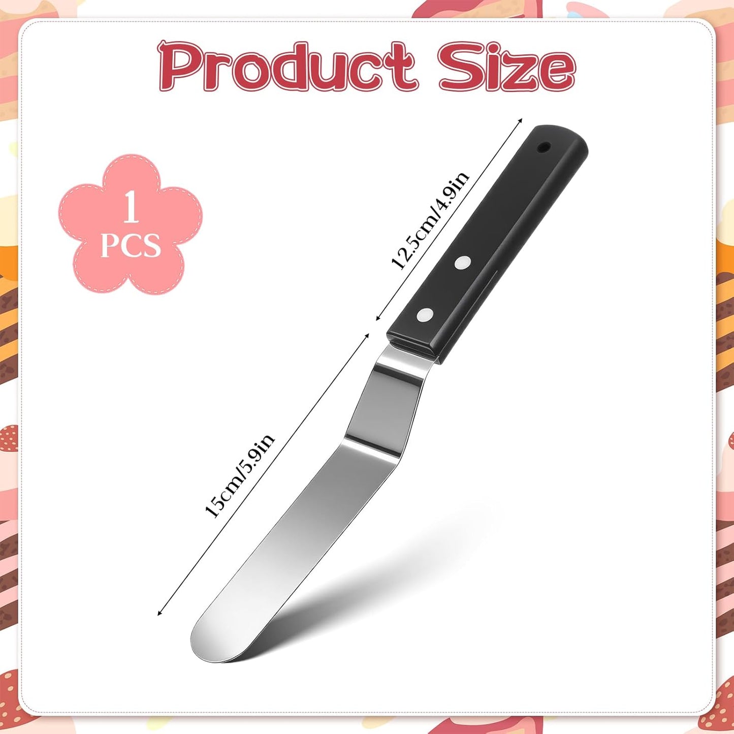 6" Icing Spatula, Professional Angled Offset Spatula Stainless Steel Cake Spatulas Frosting Spatulas with Durable Handle Cake Icing Tools for Cakes Decorating, Pastry, Baking