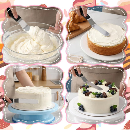 6" Icing Spatula, Professional Angled Offset Spatula Stainless Steel Cake Spatulas Frosting Spatulas with Durable Handle Cake Icing Tools for Cakes Decorating, Pastry, Baking