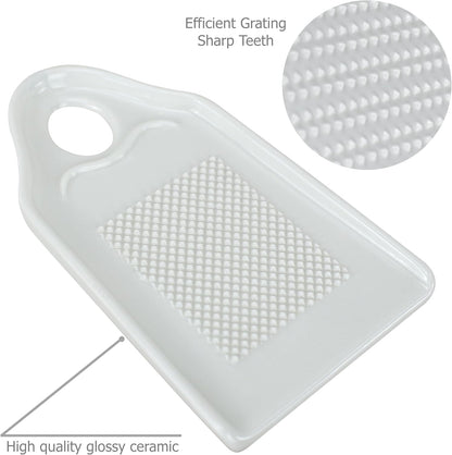 Porcelain Grater Plate Grinding Dish, Cooking Preparation Tool