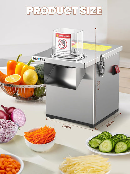 4 in 1 Commercial Vegetable Processor Electric Veggie Fruit Slicer Dicer Shredder & Strip Crinkle Cutter All Stainless Steel 110volt 200W