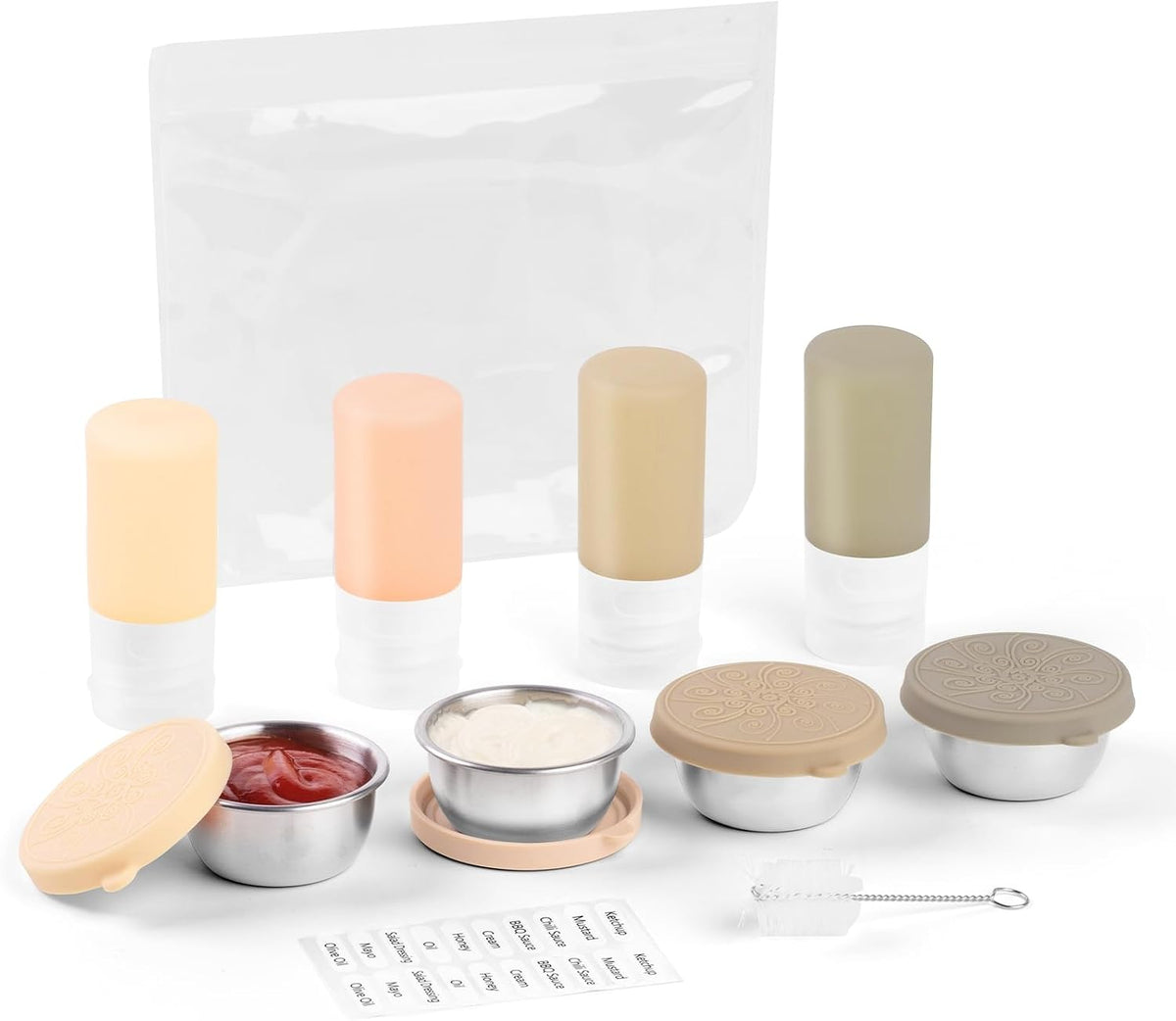8-Pack Salad Dressing Container, Leakproof Squeeze Bottles