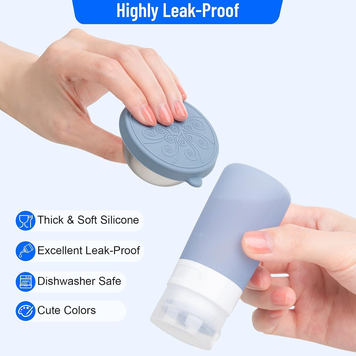 8-Pack Salad Dressing Container, Leakproof Squeeze Bottles