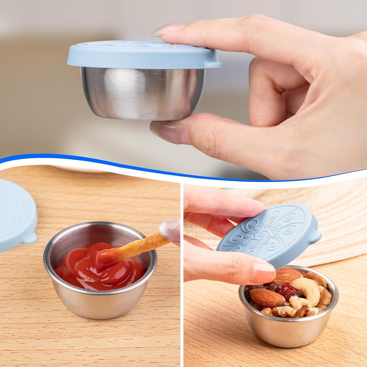 8-Pack Salad Dressing Container, Leakproof Squeeze Bottles