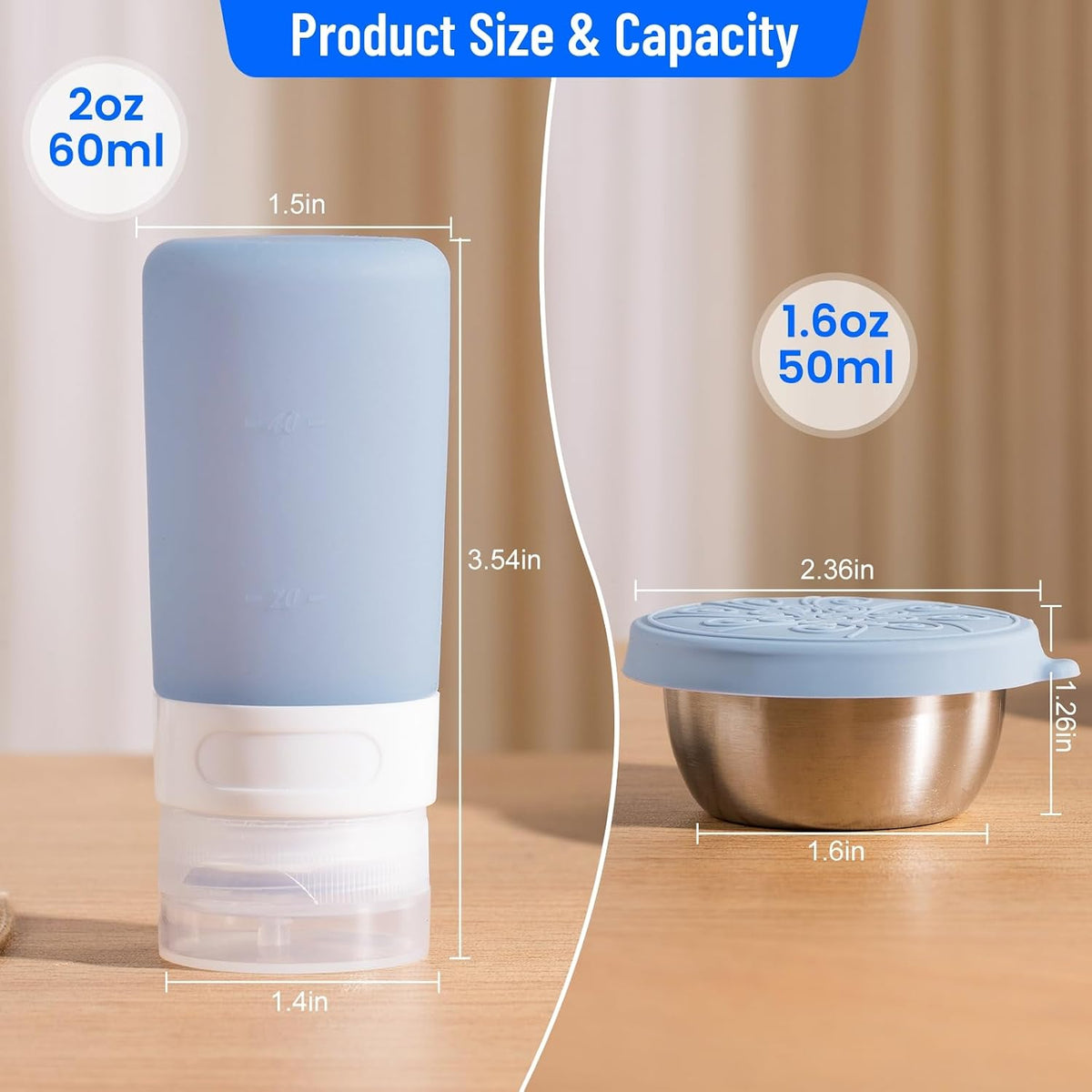 8-Pack Salad Dressing Container, Leakproof Squeeze Bottles