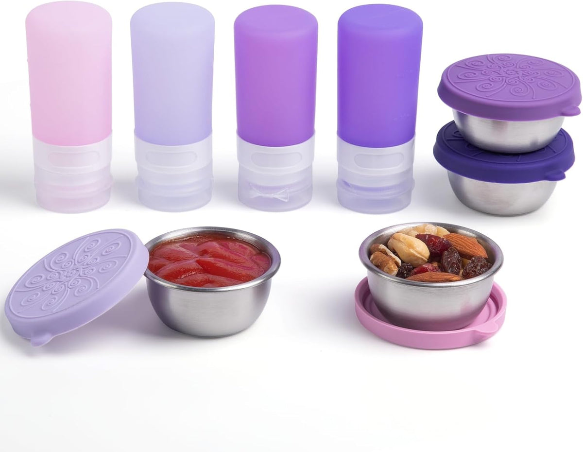 8-Pack Salad Dressing Container, Leakproof Squeeze Bottles