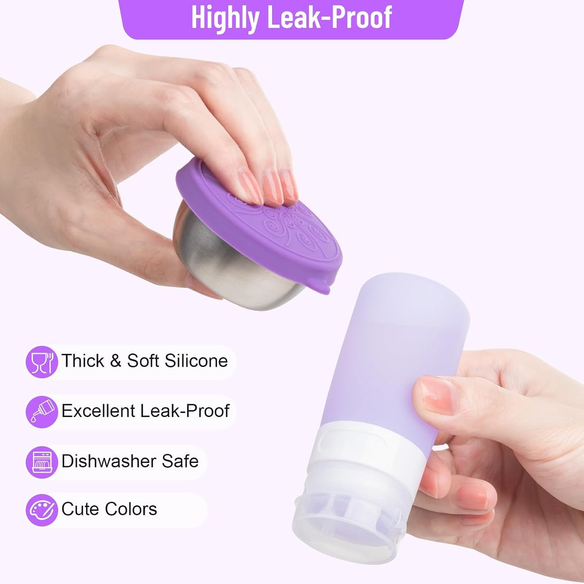 8-Pack Salad Dressing Container, Leakproof Squeeze Bottles