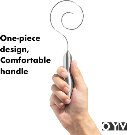 Seamless Dough Whisk, 18/10 Stainless Steel, 9-Inch Danish Dough Whisk