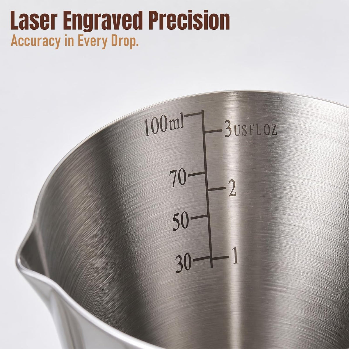 3.4oz Espresso Cups Set 2, Stainless Steel with Wooden Handles