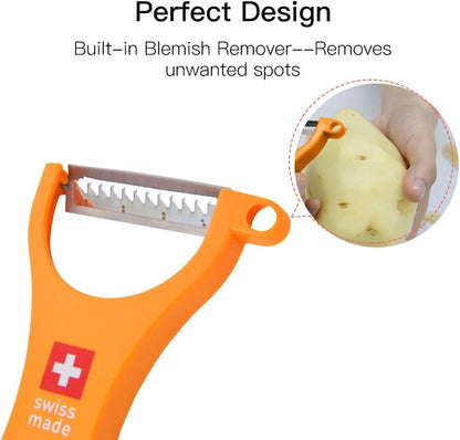 Original Swiss Made Peeler Vegetable&Fruits stainless steel blade Peeler for kitchen (ORANGE-vegetable grater)