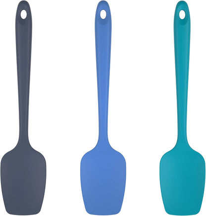 Silicone Spoon Spatula Set of 3, 600°F Heat Resistant, Multicolor