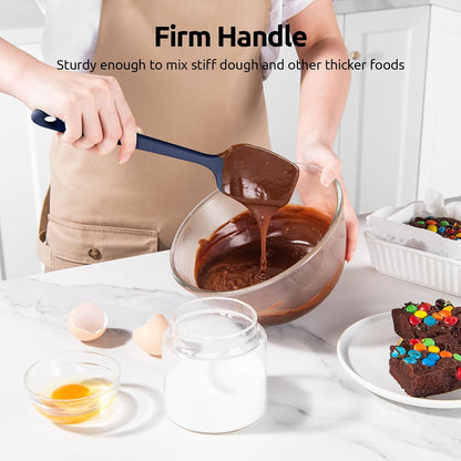 Silicone Spoon Spatula Set of 3, 600°F Heat Resistant, Multicolor