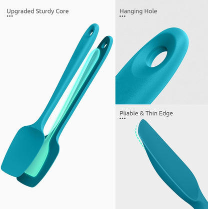 Silicone Spoon Spatula Set of 3, 600°F Heat Resistant, Multicolor