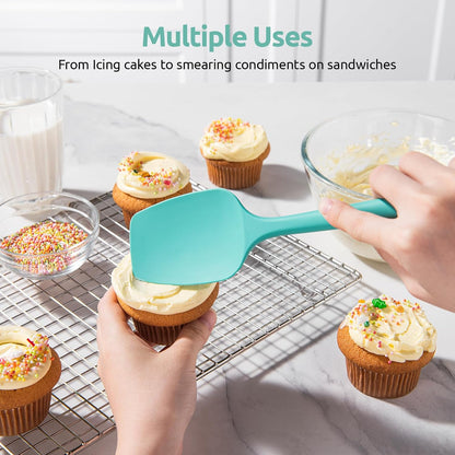 Silicone Spoon Spatula Set of 3, 600°F Heat Resistant, Multicolor