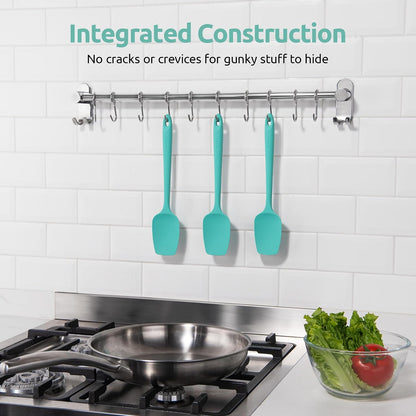Silicone Spoon Spatula Set of 3, 600°F Heat Resistant, Multicolor