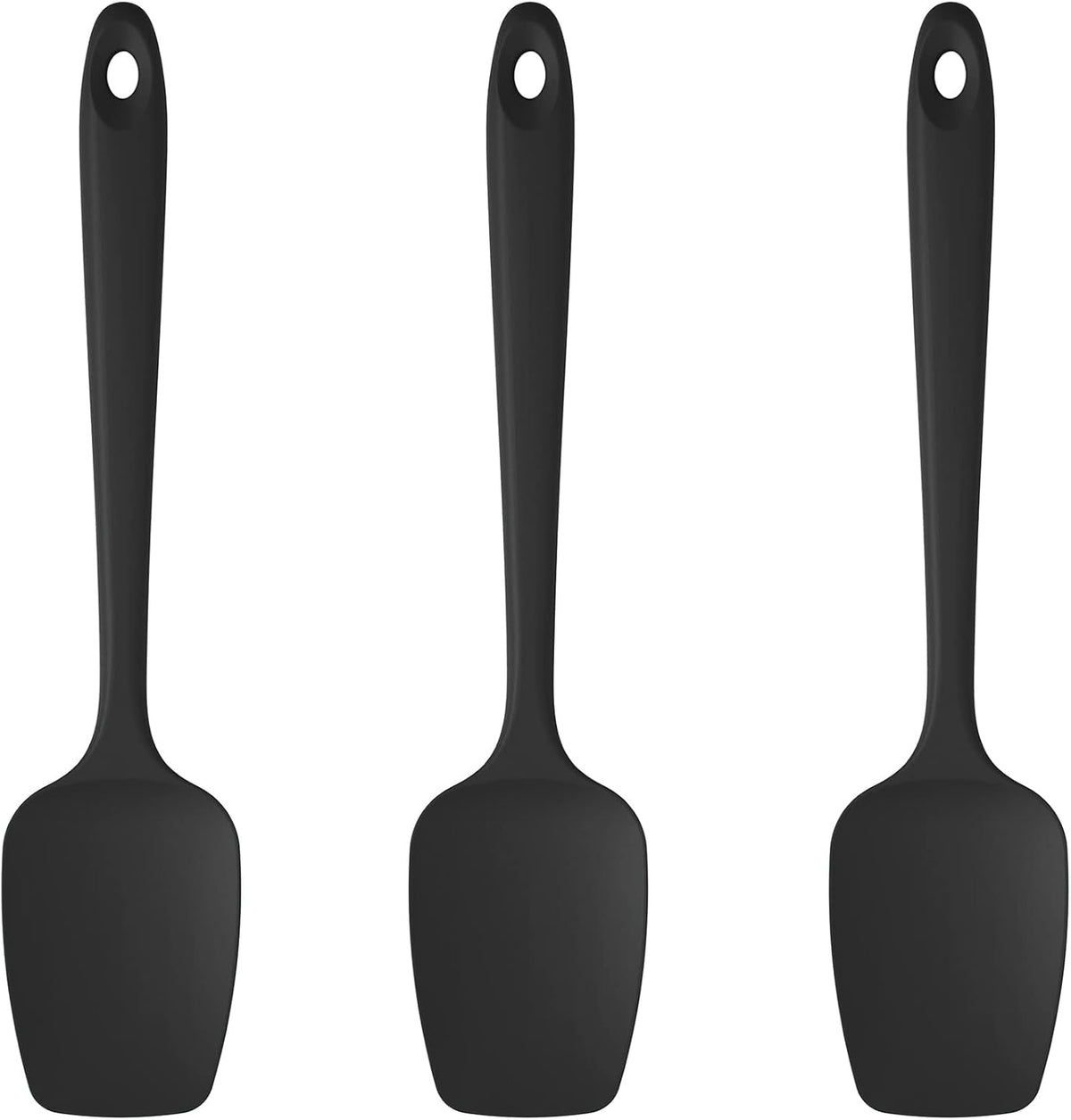 Silicone Spoon Spatula Set of 3, 600°F Heat Resistant, Multicolor