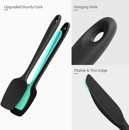 Silicone Spoon Spatula Set of 3, 600°F Heat Resistant, Multicolor
