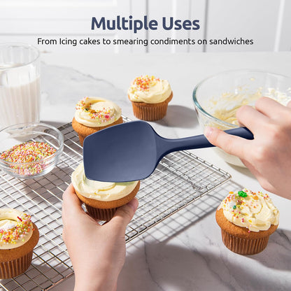 Silicone Spoon Spatula Set of 3, 600°F Heat Resistant, Multicolor