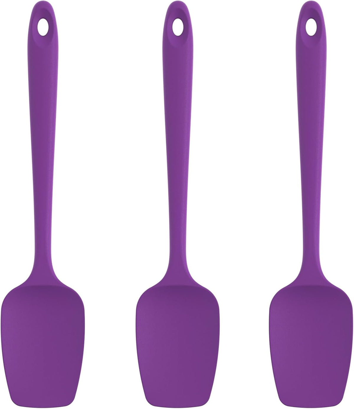 Silicone Spoon Spatula Set of 3, 600°F Heat Resistant, Multicolor