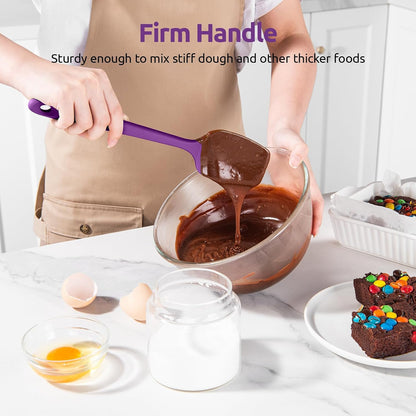 Silicone Spoon Spatula Set of 3, 600°F Heat Resistant, Multicolor