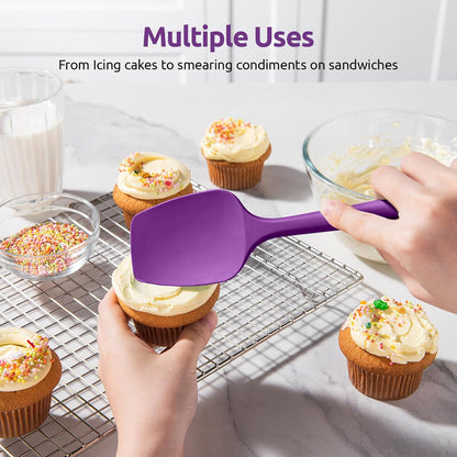 Silicone Spoon Spatula Set of 3, 600°F Heat Resistant, Multicolor