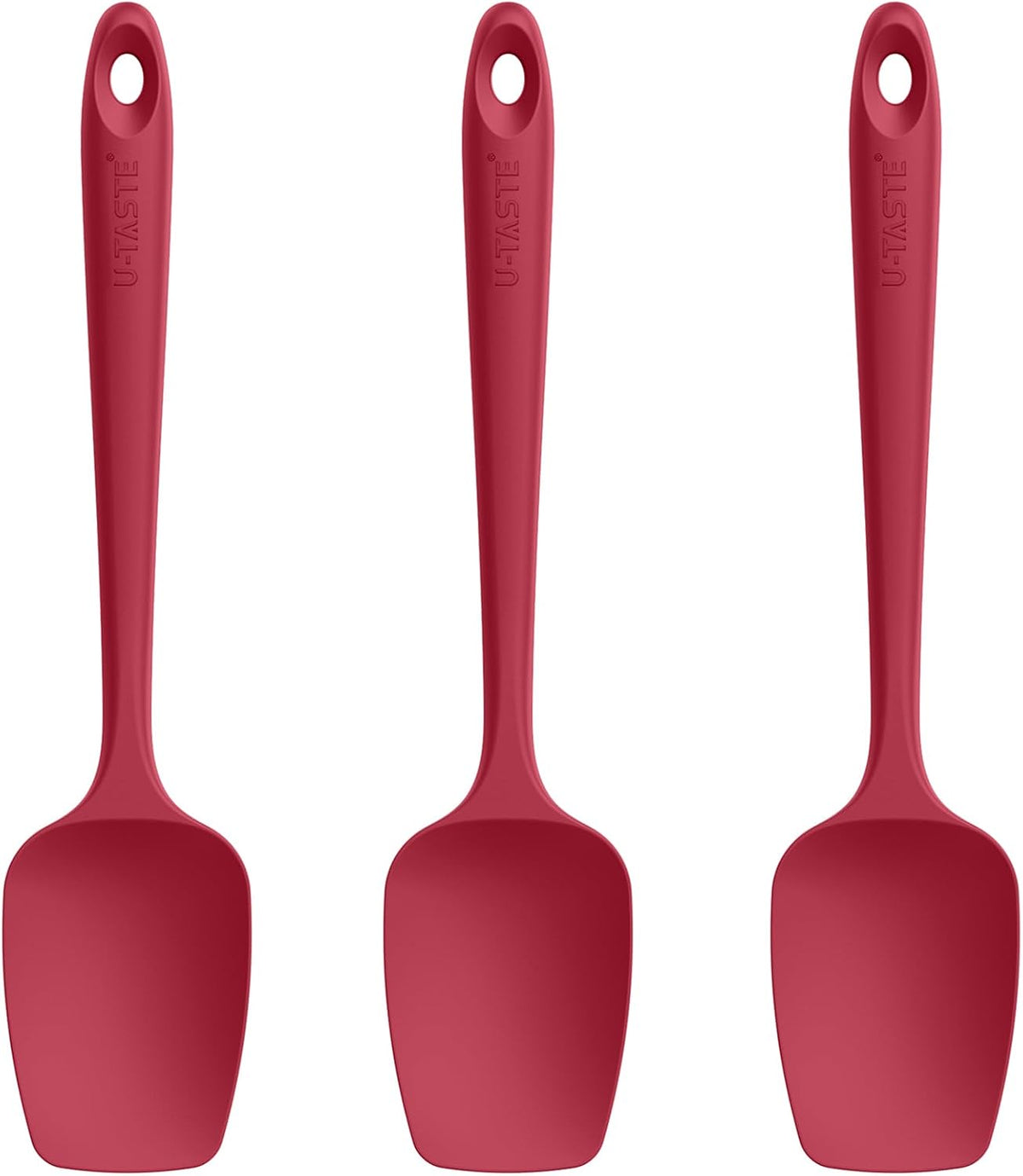 Silicone Spoon Spatula Set of 3, 600°F Heat Resistant, Multicolor