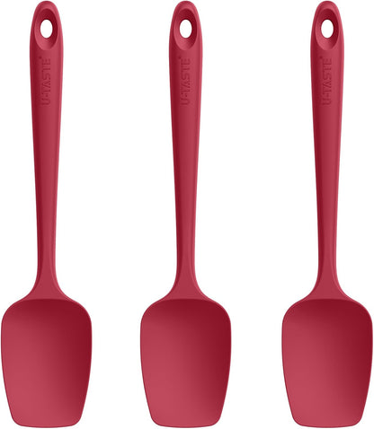 Silicone Spoon Spatula Set of 3, 600°F Heat Resistant, Multicolor