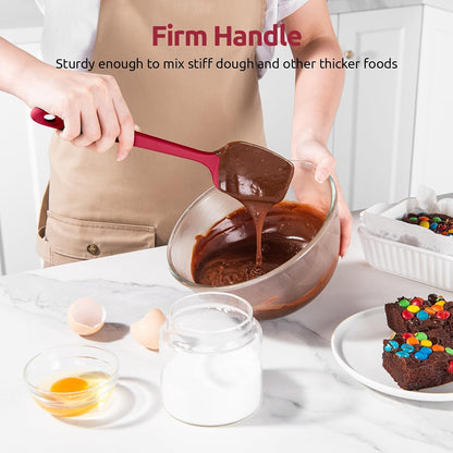 Silicone Spoon Spatula Set of 3, 600°F Heat Resistant, Multicolor